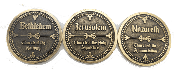 Holy Land Israel Church Coins: Church of The Holy Sepulchre, Basilica of The Annunciation, Church of The Nativity Coin Israel Souvenir from The Holyland (Silver Color) - Spring Nahal