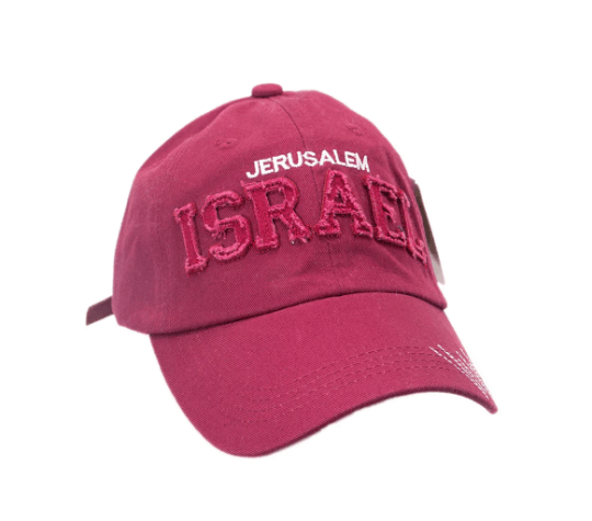 Israel Jerusalem Hat in Red Colors Unisex Embroidery - Spring Nahal