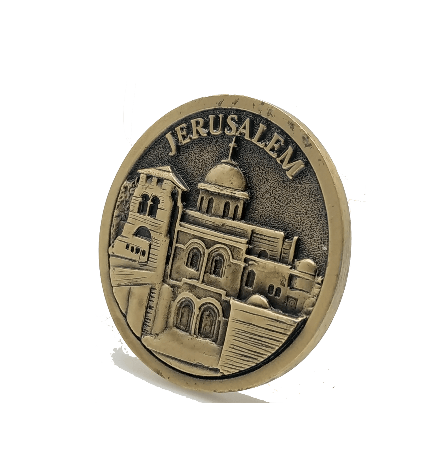 Jerusalem Church of the Holy Sepulchre Coin Israel Souvenir from The Holyland (Gold Color) - Spring Nahal