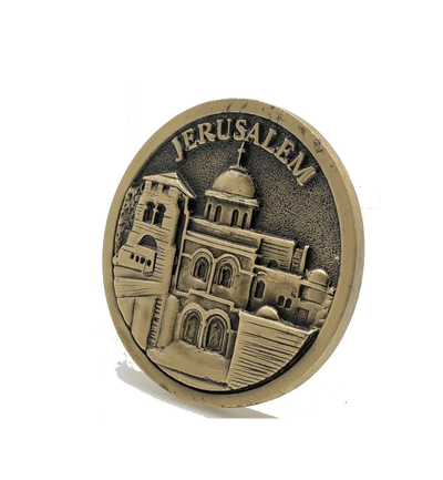 Jerusalem Church of the Holy Sepulchre Coin Israel Souvenir from The Holyland (Gold Color) - Spring Nahal