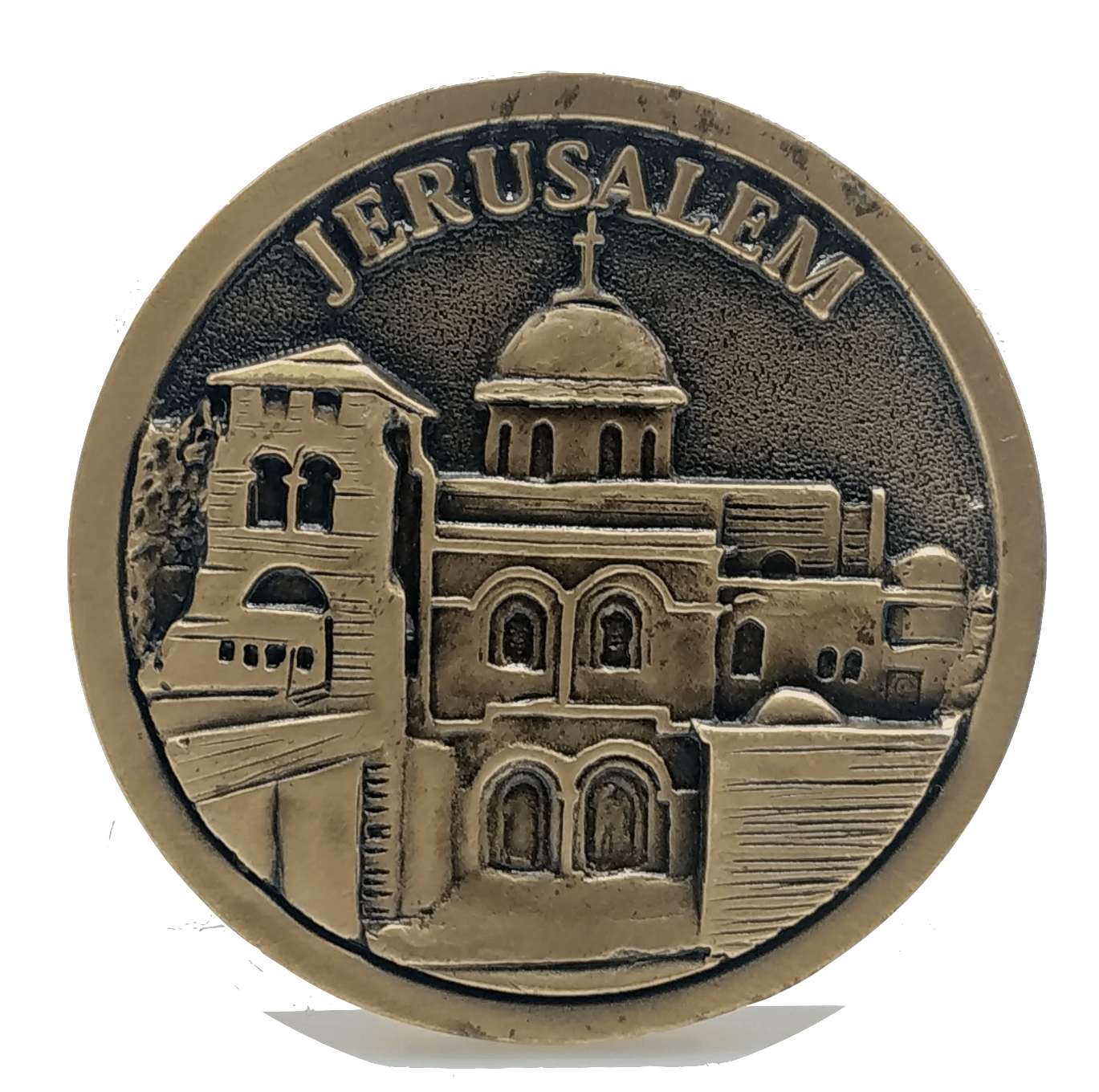 Jerusalem Church of the Holy Sepulchre Coin Israel Souvenir from The Holyland (Gold Color) - Spring Nahal