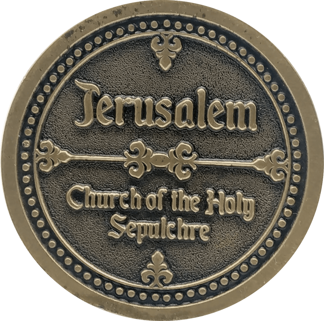 Jerusalem Church of the Holy Sepulchre Coin Israel Souvenir from The Holyland (Gold Color) - Spring Nahal