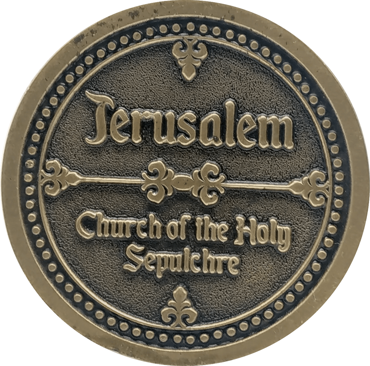 Jerusalem Church of the Holy Sepulchre Coin Israel Souvenir from The Holyland (Gold Color) - Spring Nahal