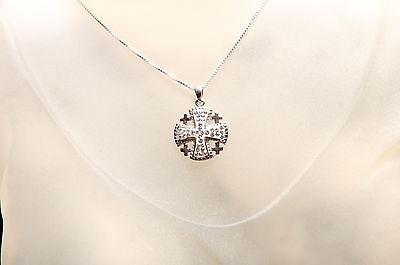 Jerusalem Cross Pendant Crystal Swarovski Gemstone Sterling Silver 925 #1 - Spring Nahal