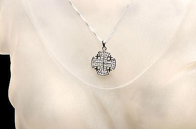 Jerusalem Cross Pendant Crystal Swarovski Gemstone Sterling Silver 925 1# - Spring Nahal