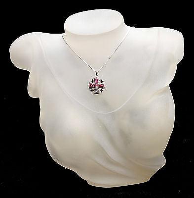 Jerusalem Cross Pendant Pink Swarovski Gemstone Sterling Silver 925 - Spring Nahal