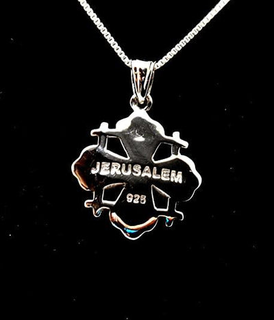 Jerusalem Cross Pendant With Colored Gemstones 2# - Spring Nahal