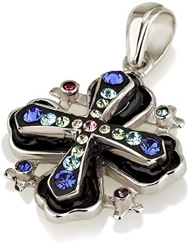 Jerusalem Cross Pendant With Colored Gemstones 3# - Spring Nahal