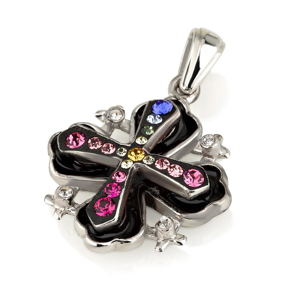 Jerusalem Cross Pendant With Swarovski Colored Gemstones 1# - Spring Nahal