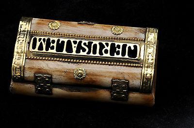 Jerusalem Fancy Jewelry Box With Gold Plated Made in Bone. - Spring Nahal