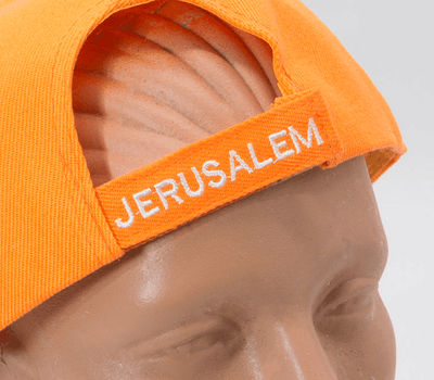Jerusalem Hat in Orange and White Colors Unisex Cool Embroidery - Spring Nahal