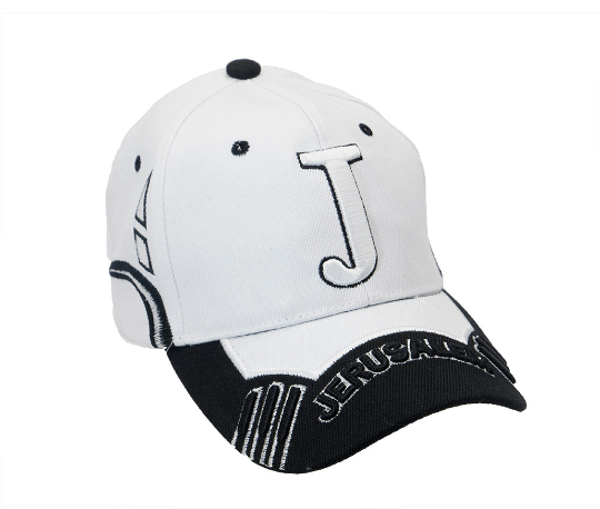 Jerusalem Hat in White and Black Colors Unisex Cool Embroidery - Spring Nahal