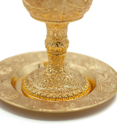 Jerusalem Kiddish Cup Gold plated made from the Holyland - Spring Nahal