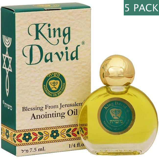 5 x King David Anointing Oil 7.5 ml From The Holyland Jerusalem