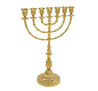 Large Menorah Gold Plated from Holy Land Jerusalem 17inch / 43cm.