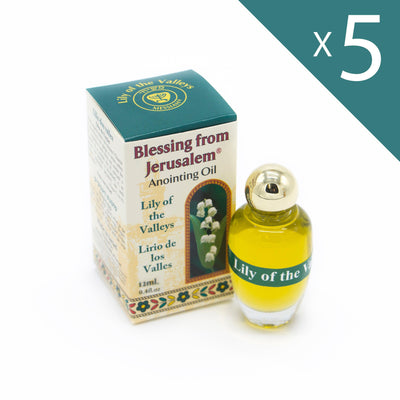 Lot of 5 x Anointing Oil Lily Of The Valleys 12ml - 0.4oz From Holyland (5 bottles) - Spring Nahal