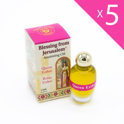 Lot of 5 x Anointing Oil Queen Esther 12ml - 0.4oz From Holyland (5 bottles) - Spring Nahal