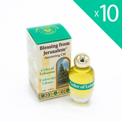 Lot of x 10 Anointing Oil Cedar Of Lebanon 12ml - 0.4oz From Holyland (10 bottles) - Spring Nahal