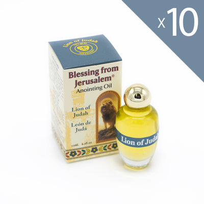 Lot of x 10 Anointing Oil Lion of Judah 12ml - 0.4oz From Holyland (10 bottles) - Spring Nahal