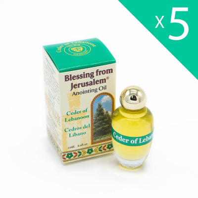 Lot of x 5 Anointing Oil Cedar Of Lebanon 12ml - 0.4oz From Holyland (5 bottles) - Spring Nahal
