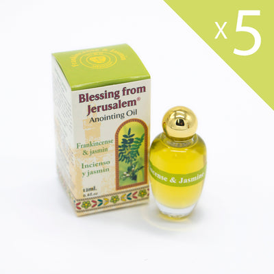 Lot of x 5 Anointing Oil Frankincense With Jasmin 12ml - 0.4oz Holyland (5 bottles) - Spring Nahal