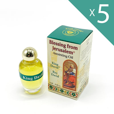 Lot of x 5 Anointing Oil King David 12ml - 0.4oz From Holyland (5 bottles) - Spring Nahal