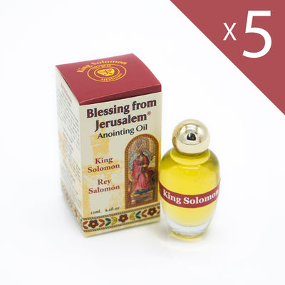 Lot of x 5 Anointing Oil King Solomon 12ml - 0.4oz From Holyland (5 bottles) - Spring Nahal