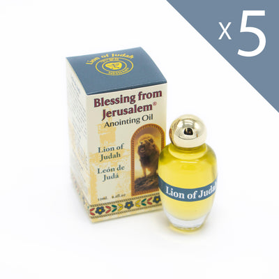 Lot of x 5 Anointing Oil Lion of Judah 12ml - 0.4oz From Holyland (5 bottles) - Spring Nahal