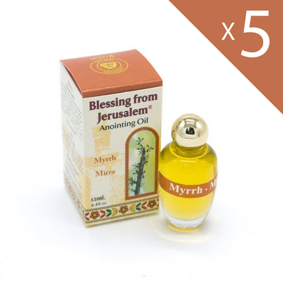 Lot of x 5 Anointing Oil Myrrh 12ml - 0.4oz From Holyland (5 bottles) - Spring Nahal