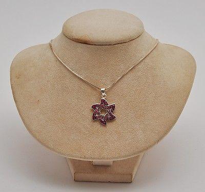 Magen David With Littel Color Gemstones Sterling Silver 925 Neck Chain & Box - Spring Nahal