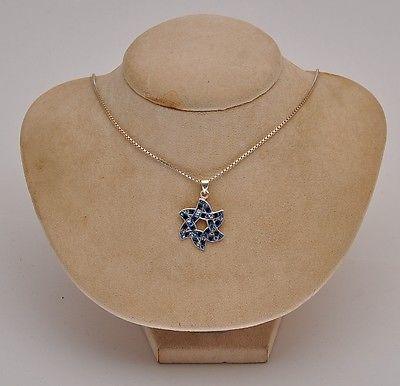 Magen David With Littel Color Gemstones Sterling Silver 925 Neck Chain & Box - Spring Nahal