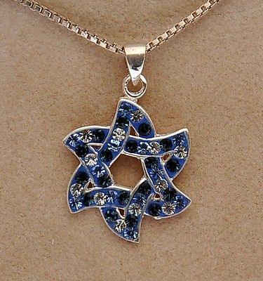 Magen David With Littel Color Gemstones Sterling Silver 925 Neck Chain & Box - Spring Nahal