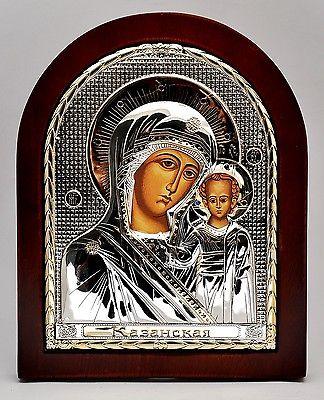 Maria Kazan Byzantine Icon Sterling Silver 925 Treated Size 25x20cm - Spring Nahal