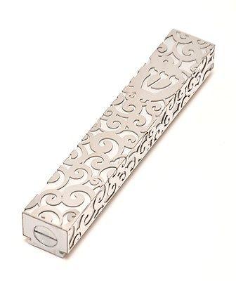 Metal Mezuzah in Silver Plated Covered With a Thin Metal Design #3 - Spring Nahal