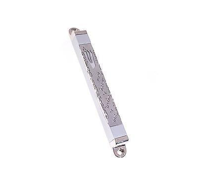 Metal Mezuzah in Silver Plated Covered With a Thin Metal Design - Spring Nahal