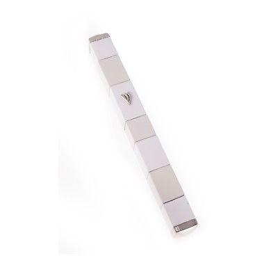 Metal Mezuzah in Silver Plated Covered With blessings Design #6 - Spring Nahal