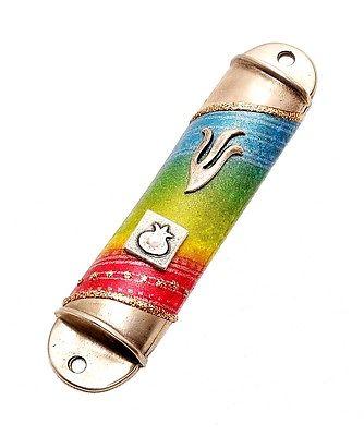 Metal Mezuzah in Silver Plated Hands Made By Lili Art Design #2 - Spring Nahal