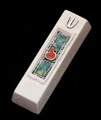 Mezuzah Made in Jerusalem Cast Stone By Shulamit Kanter Art Design #11 - Spring Nahal