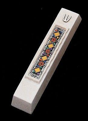 Mezuzah Made in Jerusalem Cast Stone By Shulamit Kanter Art Design #5 - Spring Nahal
