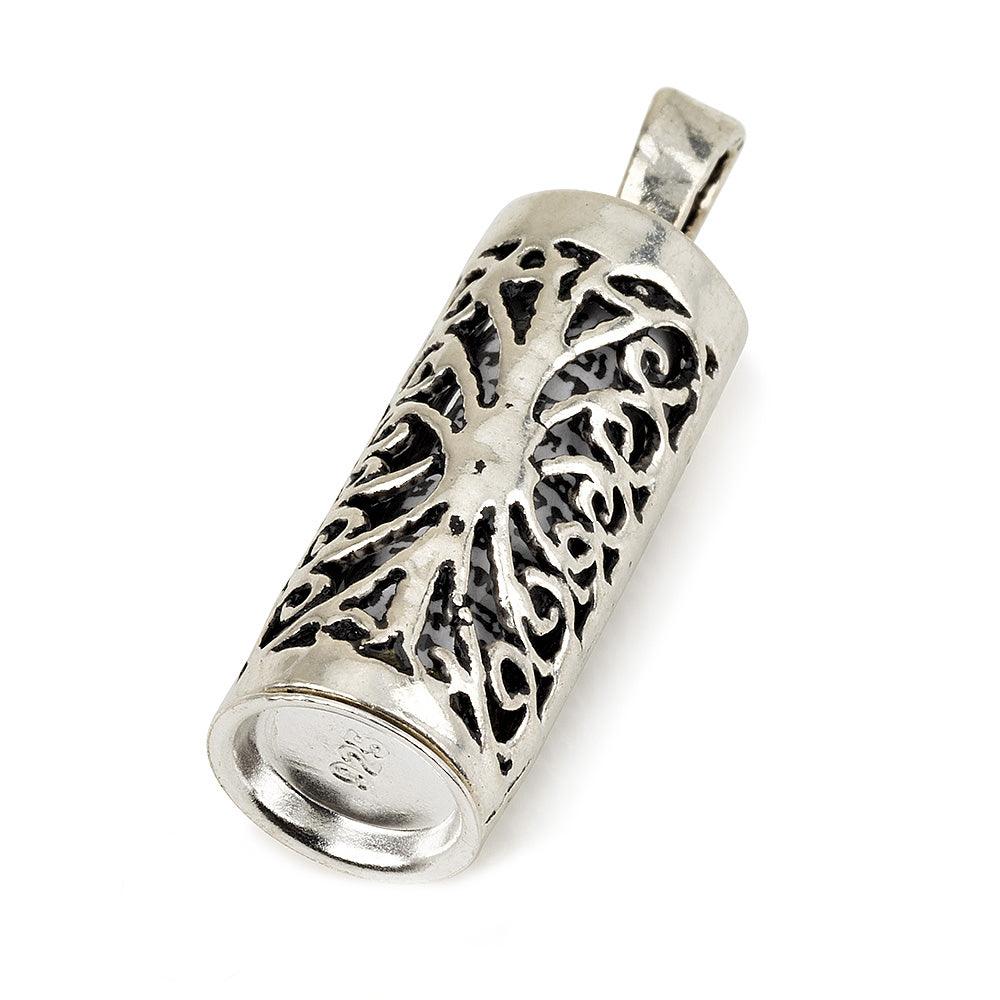 Mezuzah Pendant With Greeting Card Sterling Silver 925 #8 - Spring Nahal