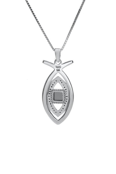 Nano Sim NT Silver and 9K Gold Pendant - Ichthys Studded with Zircons - Spring Nahal