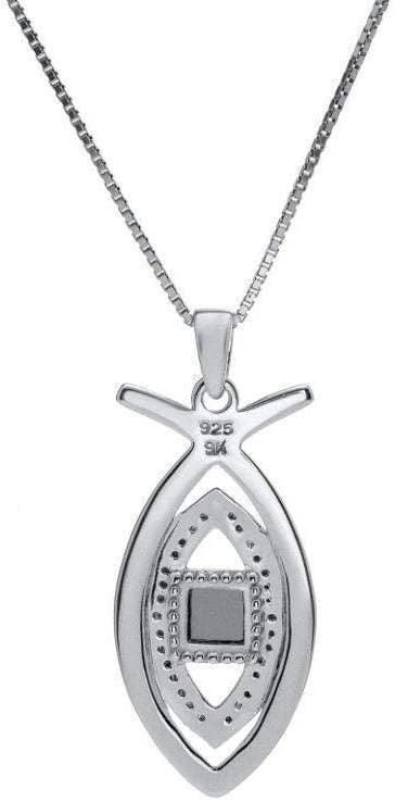 Nano Sim NT Silver and 9K Gold Pendant - Ichthys symbol Studded with Zircons - Spring Nahal