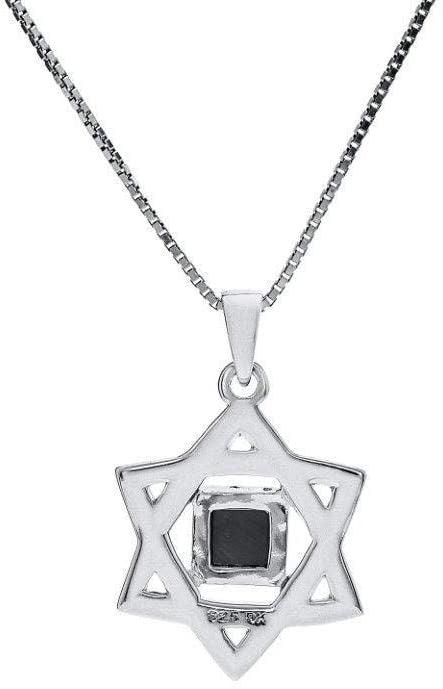Nano Sim OB Silver and 9K Gold Pendant - Star of David Half Rugged From the Holy Land - Spring Nahal