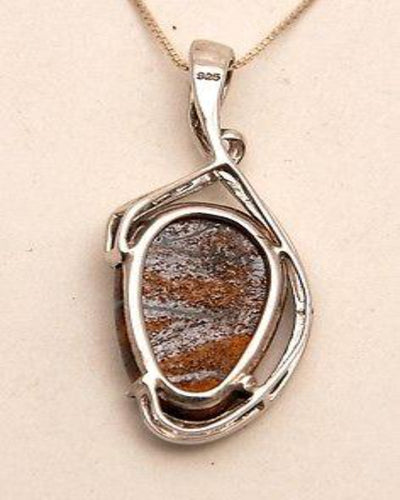 Natural Opal Stone Pendant In Pure Silver 925 Necklace.#1 - Spring Nahal