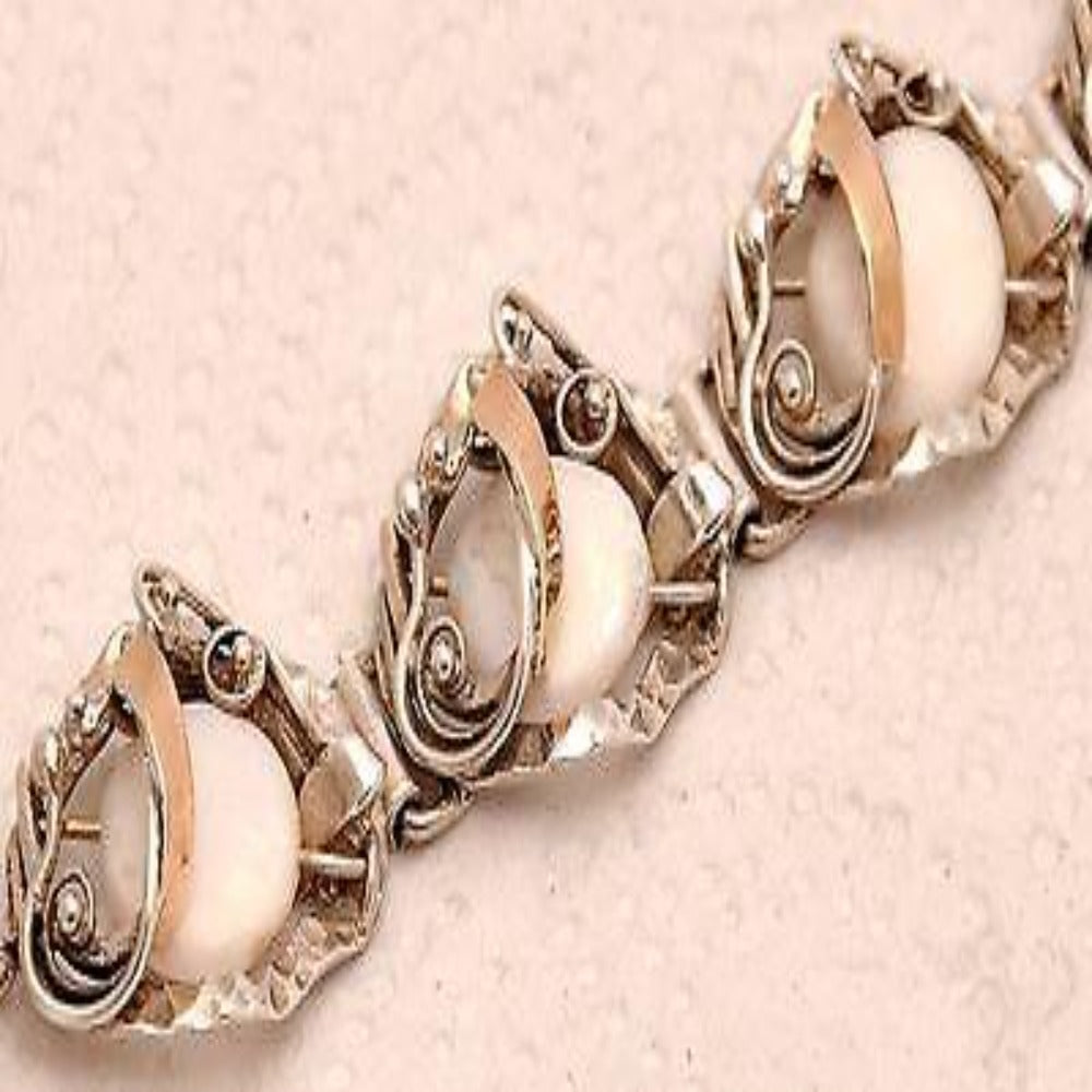 Pearls Gemstones Bracelet Mix With 9K Gold & 925 Sterling Silver - Spring Nahal