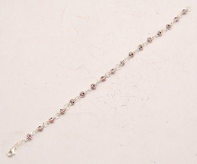 Pink Beads Hand Bracelet Sterling Silver 925 Hand Made. - Spring Nahal