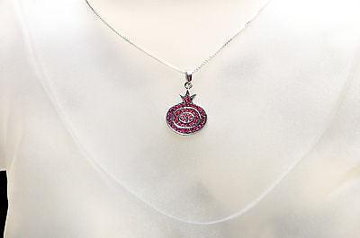 Pink Pomegranate Pendant in Crystal Gemstone Silver 925 - Spring Nahal