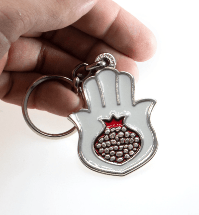 Pomegranate Hamsa Keychain from Holyland Gift from Israel - Spring Nahal