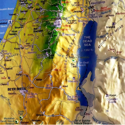 Raised Relief Map Of Holyland ISRAEL On The Footsteps Of Jesus