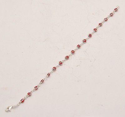 Red Beads Hand Bracelet Sterling Silver 925 Hand Made. - Spring Nahal